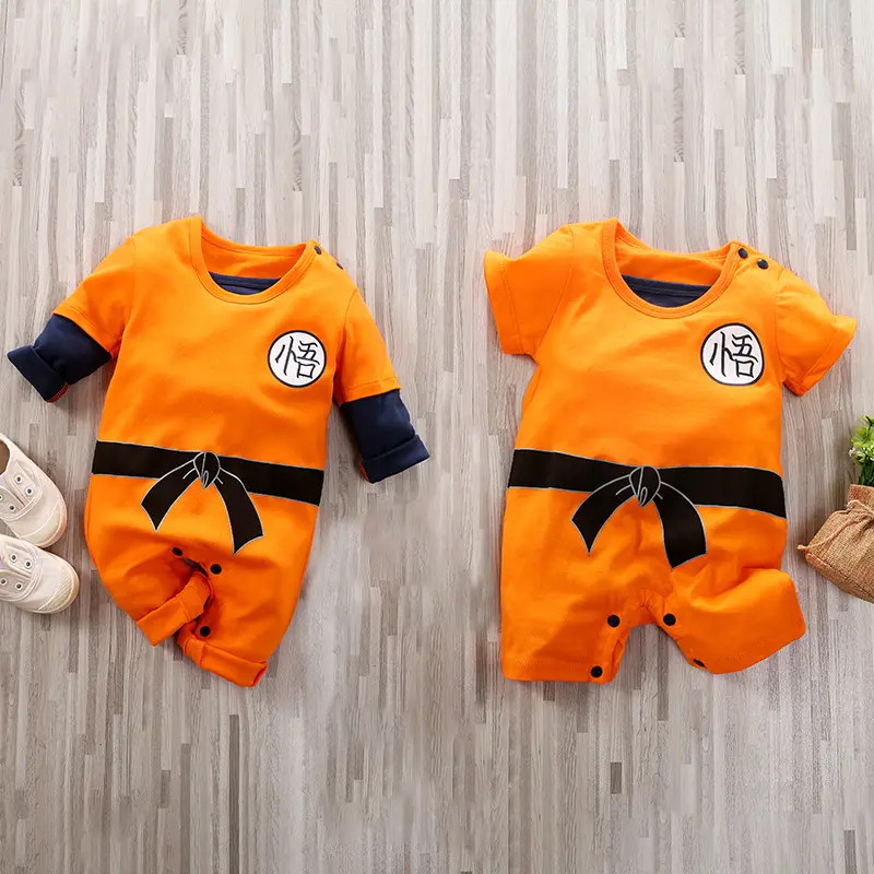 Áo Liền Quần Trẻ Em Bé Ngắn Tay, Chủ Đề Dragon Ball Goku, Cosplay, Làm Bằng Bông, Áo Liền Quần Trẻ Em Bé