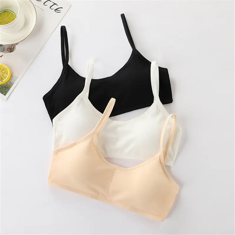 Áo Vest Nhỏ Cho Bé Gái, Được Làm Bằng Cotton Nguyên Chất, Không Có Vòng Thép, Thích Hợp Cho Thời Kỳ Phát Triển, Cho Học Sinh Từ 12-16 Tuổi 2