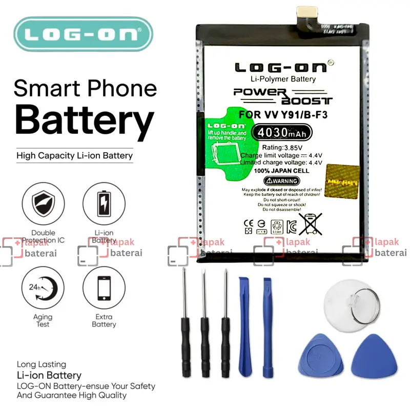 Baterai Log On B-F3 Untuk Vivo Y91 / Y93 / Y95 / Y91C BF3 Power Boost - Kapasitas 4030mAh Battery Batre - 1 Tahun Garansi 0