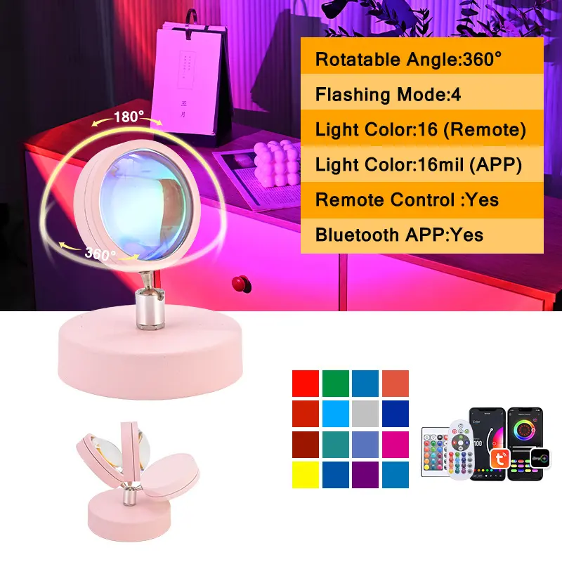 Đèn Bàn Mini Đèn Hoàng Hôn, Màu RGB, Đèn Tạo Không Khí Ảnh, Đèn USB, Đèn Hoàng Hôn, Đèn Hoàng Hôn Đỏ 2