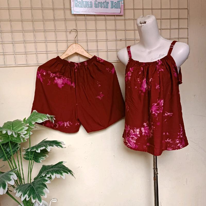setelan tang top Rayon Wanita Pendek Dewasa 3