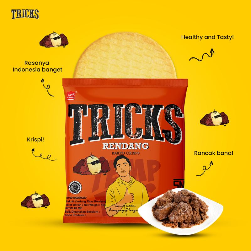 TRICKS Biskuit Kentang Potato Baked Chips 10 x 20gr Tricks Original Tricks Cheese Ramyeon Tricks Rendang Tricks Asian Bbq Tricks Kimchi Tricks Bulgogi 4