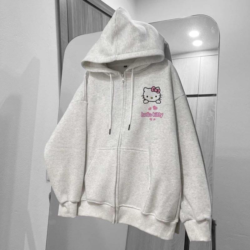 Product Introduction of Áo khoác nỉ chất nỉ tàu cao cấp form rộng - kitty , cún…. Voi Hoodie Top Women Nữ 5