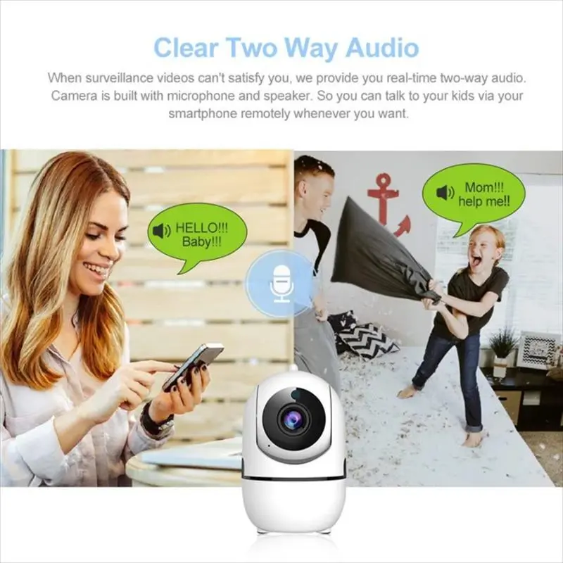 1080P HD Security Camera, Auto-Rotating Security Camera with Human Detection, Motion Recording Camera for Home Shop Pet Use 5
