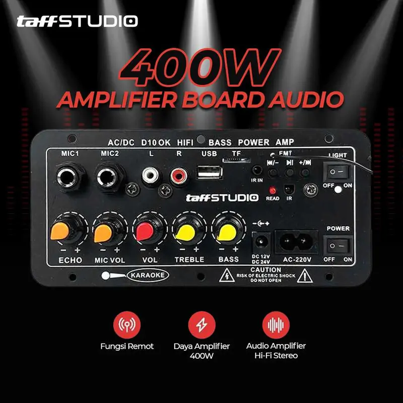 TaffSTUDIO Amplifier Board Audio Bluetooth USB FM Subwoofer DIY 400 W - D10OK/Amplifier Bluetooth USB FM Subwoofer DIY 400 W 1