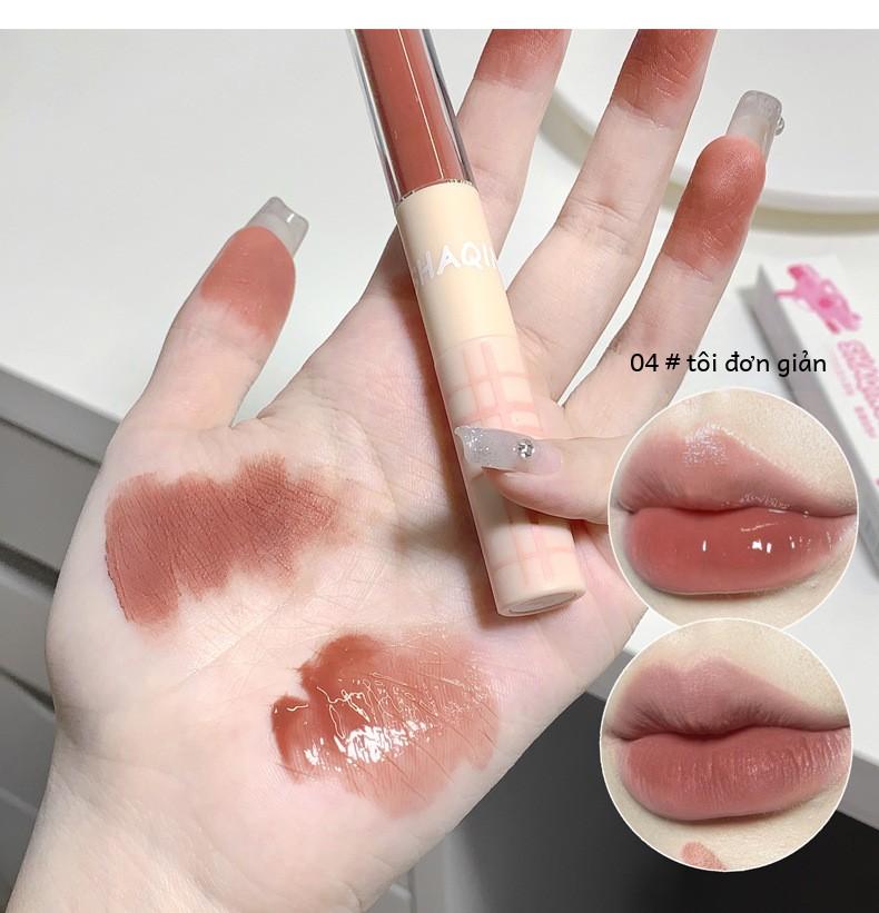 Product Introduction of Son Kem Hai Trong Một SHAQINUOTính Năng Gương, Với Son Kem Môi, Cho Hiệu Ứng Ánh Sáng Nước Ở Một Đầu, Son Môi Nhung Lì Cho Hiệu Ứng Mây Ở Đầu Khác. 13