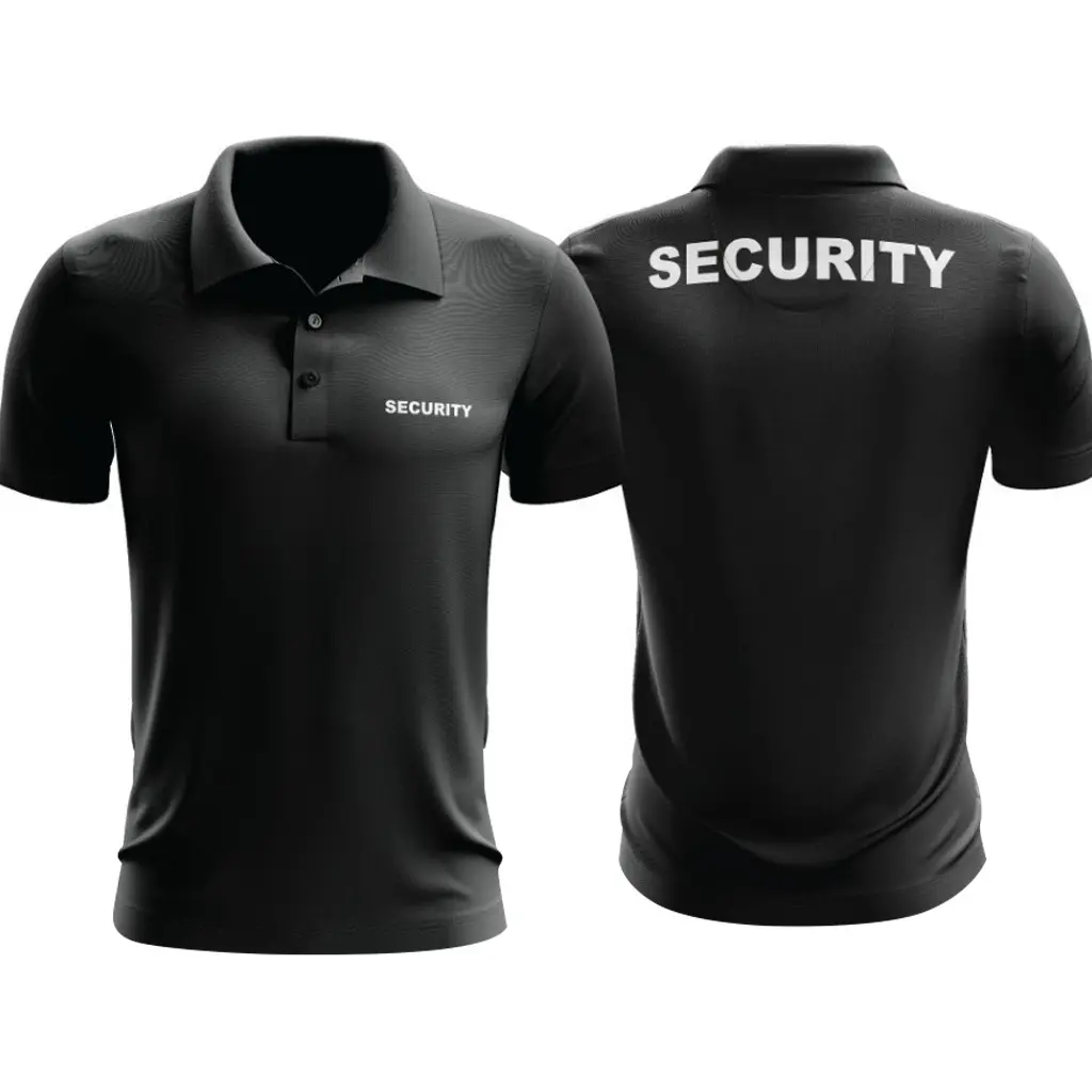 ESIGN SECURITY 150gsm Polo  Microber Shonhrt Sleeve Black Collar Shirt Security Guard