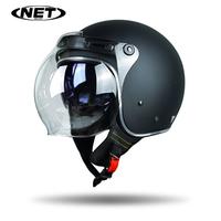 Gambar NET Helm Retro Bogo BTS Double Visor Dewasa SNI - Black Glossy, L 59-60cm dari Nethelmets Kota Bekasi 1 Tokopedia