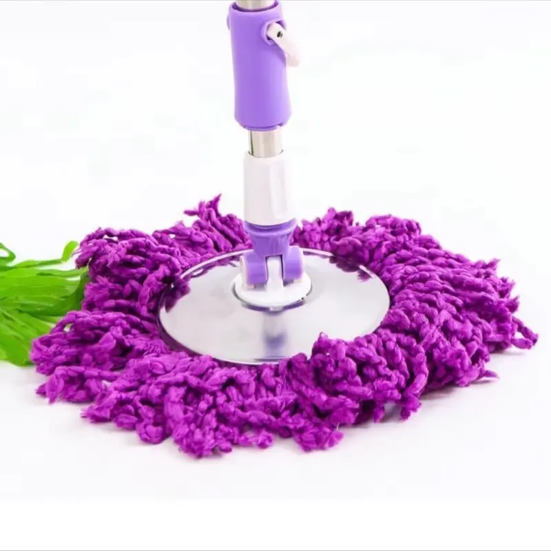 Chổi Lau Nhà Tím Xoay 360 Độ Tiện Lợi Mâm Inox - Mâm Nhựa Bông Lau Dày Siêu Thấm Hút Lau Sạch Bụi Bẩn 2