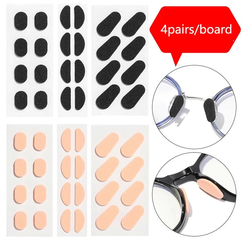 Trend 4 Pairs/board Soft Anti-slip Glasses Nose Pads EVA Foam Adhesive Sweat Absorb Sponge Nose Pads Eyeglasses Stickers Eyewear Accessories 0