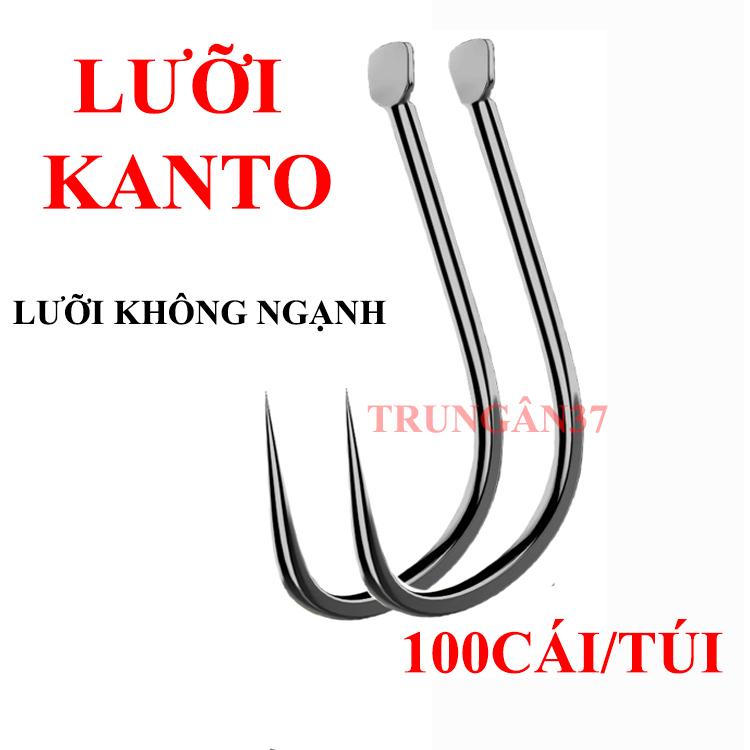 Bộ 100 Móc Câu Lưỡi Câu Cá Kanto Bằng Thép Siêu Cường Cao Cấp Màu Đen