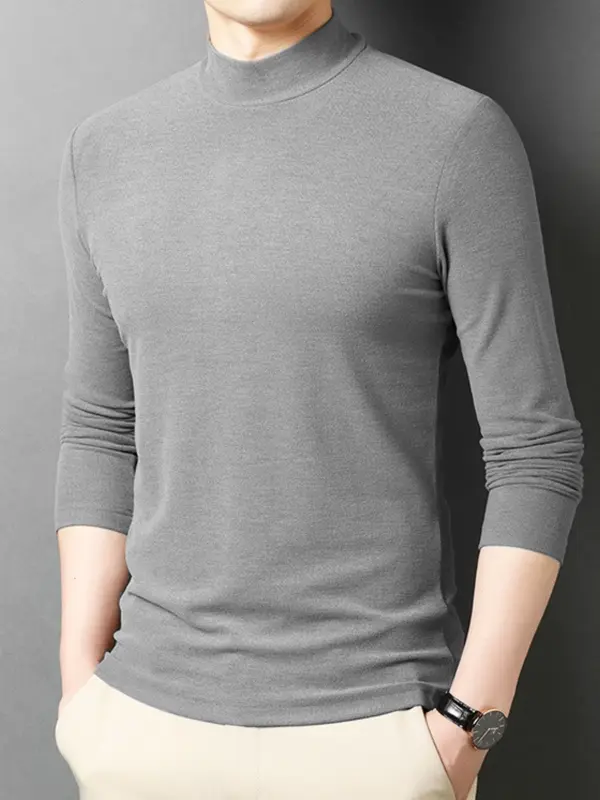 Áo Giữ Nhiệt Nam Thu Đông Cổ 3 Phân Lót Nỉ Ấm Áp -Mã AGN3P 28 Menswear Thun 2