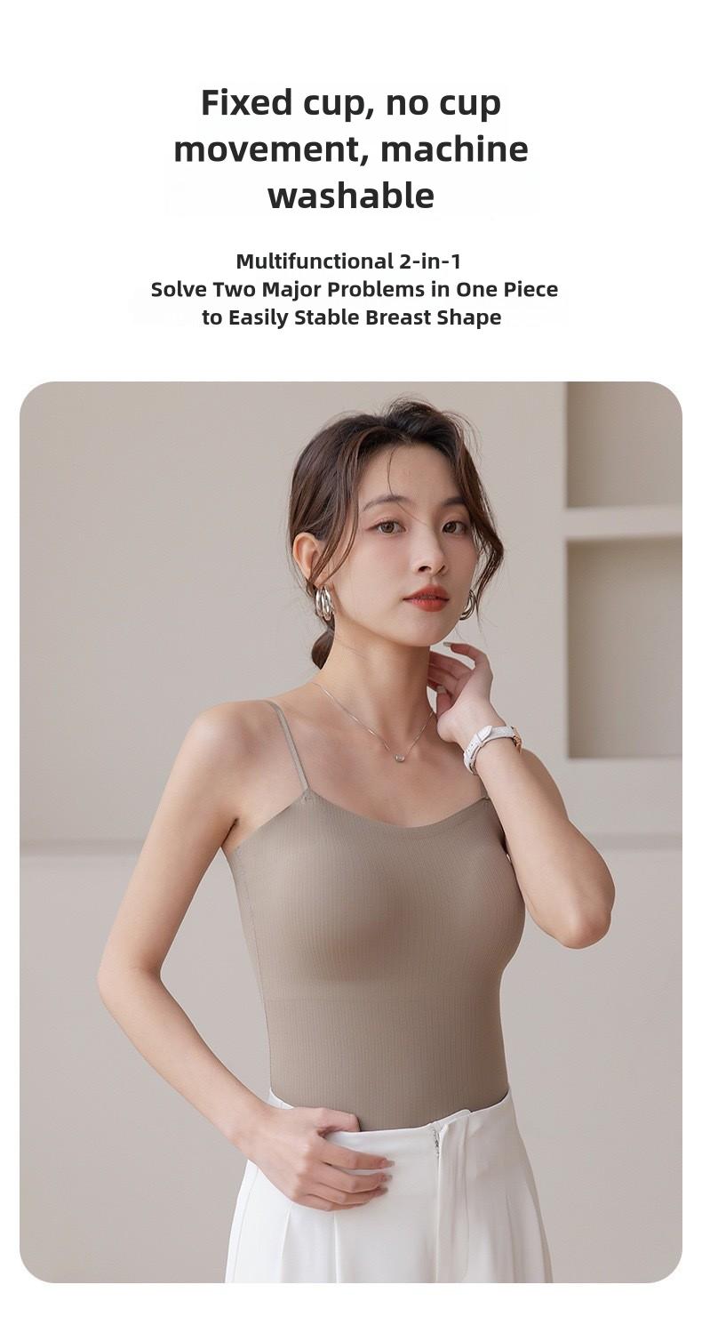 Product Introduction of Beautiful back one-piece cup seamless threaded beautiful back camisole vest for women with chest pads as inner wear and outer wear base top Womenswear Lingerie 2