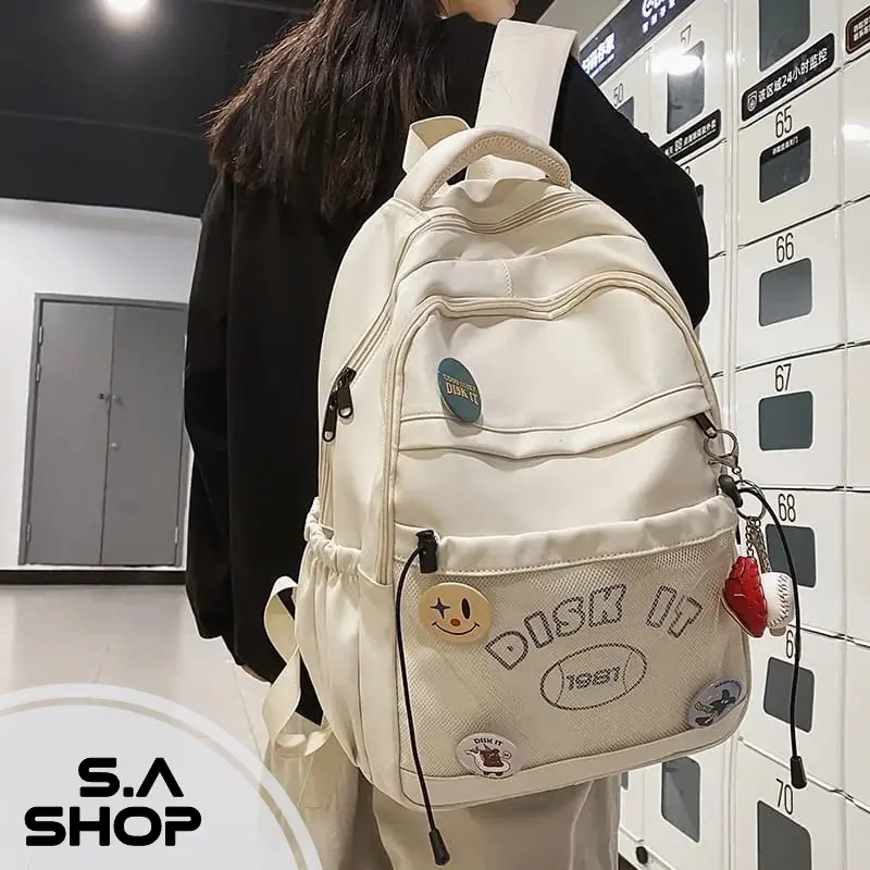 (DIST IT) Tas Ransel Backpack Pria Wanita Tas Sekolah Tas Punggung Fashion Korea Style Bahan Kanvas