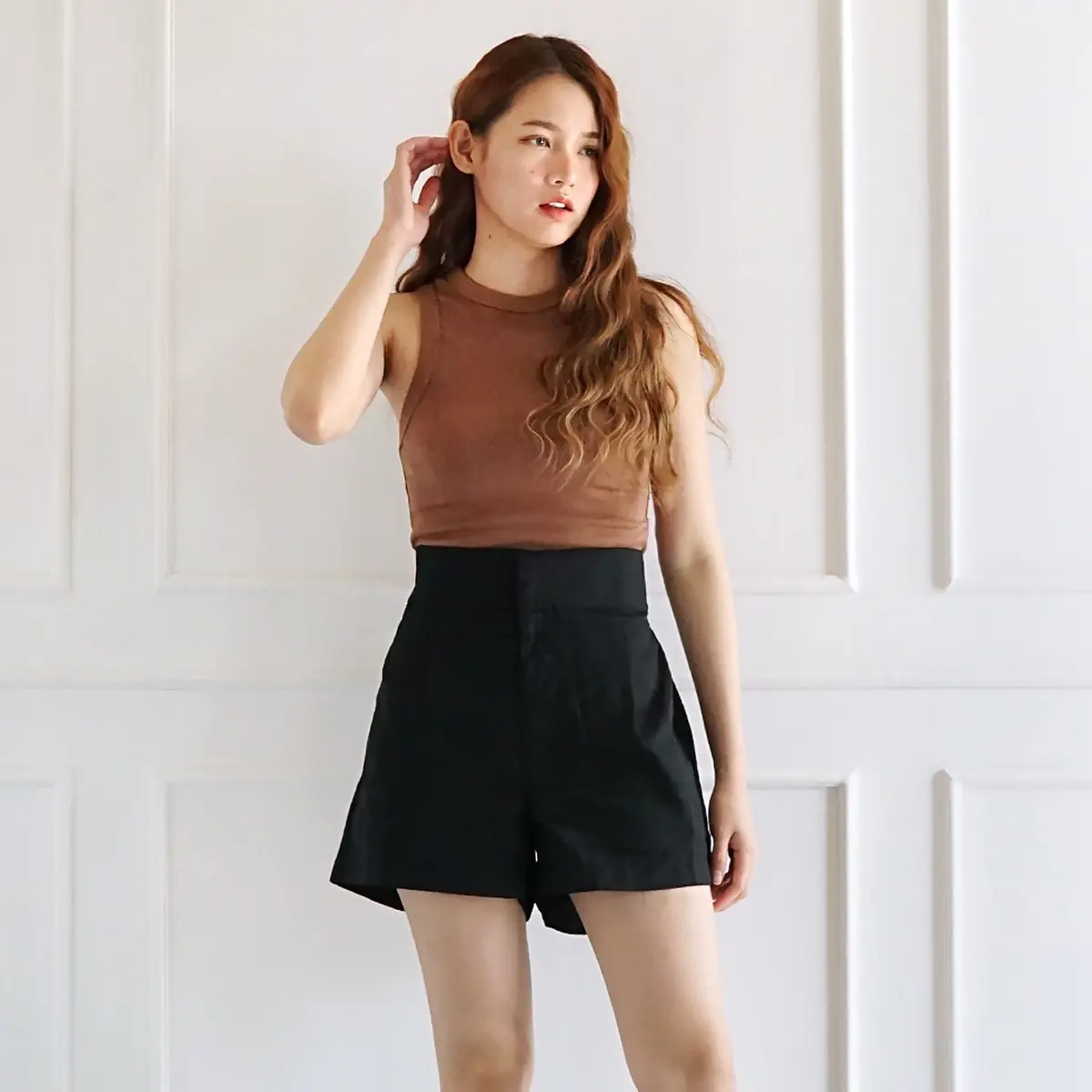 ELLIE RACER TANK TOP RIB KNIT PREMIUM