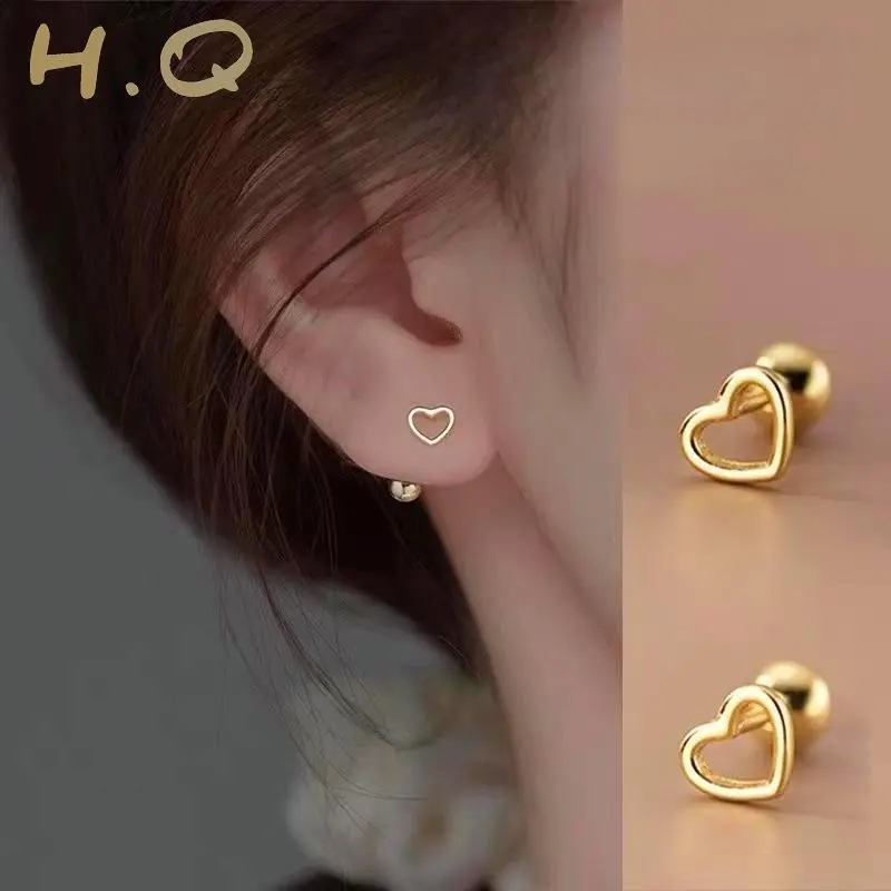 Bông tai nữ sang trọng, bông tai hình trái tim, phụ kiện thời trang hàn quốc, đơn giản cá tính, hợp thời trang và sang trọng Titan Hoa Tai Hoa Cua Voi Women Khuyên Tai nữ, H.Q Jewelry