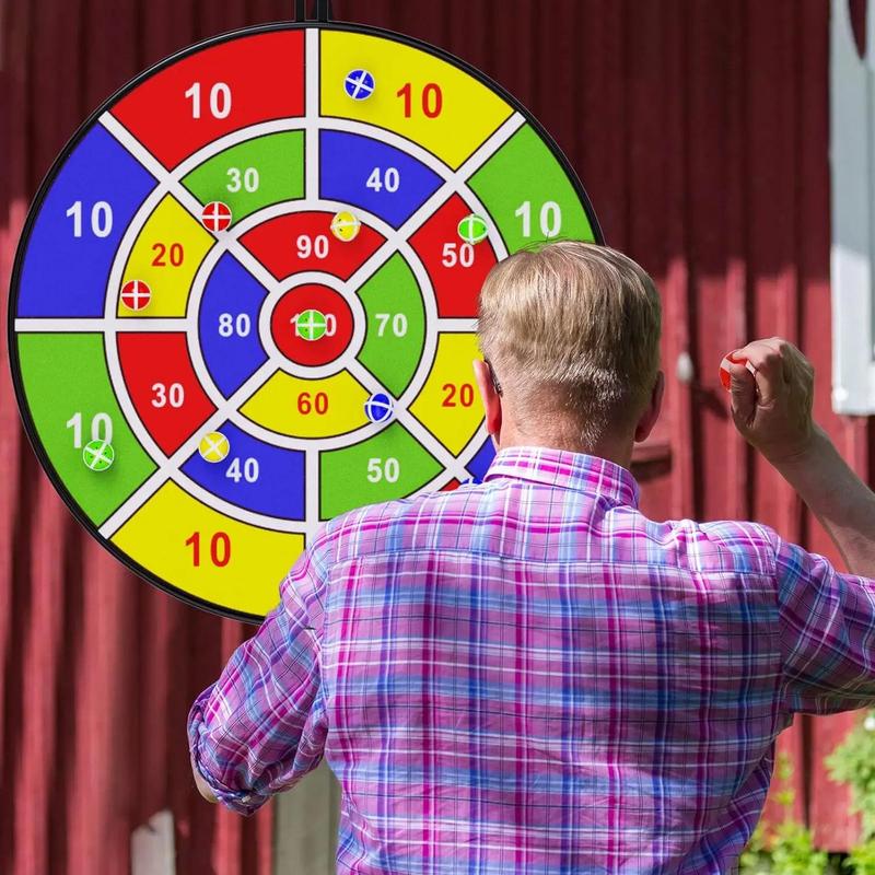 Sticky Ball Dart Board, 1 Set Foldable Dart Toys Including 1 Count Dart Board & 12pcs Balls, Portable Outdoor Indoor Fun Darts Game Toy for Beginners & Adults, Christmas Gift 5