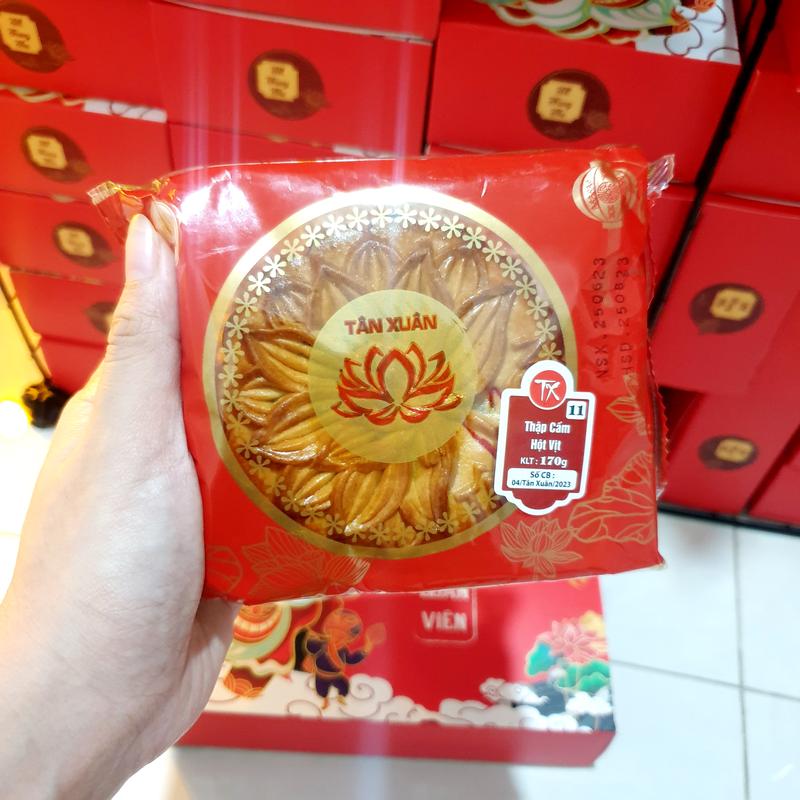 Combo 10 Bánh Trung thu Tân Xuân vị Thập cẩm/ Đậu Xanh 170g - 1/4 trứng Thức Ăn Food Cake 8