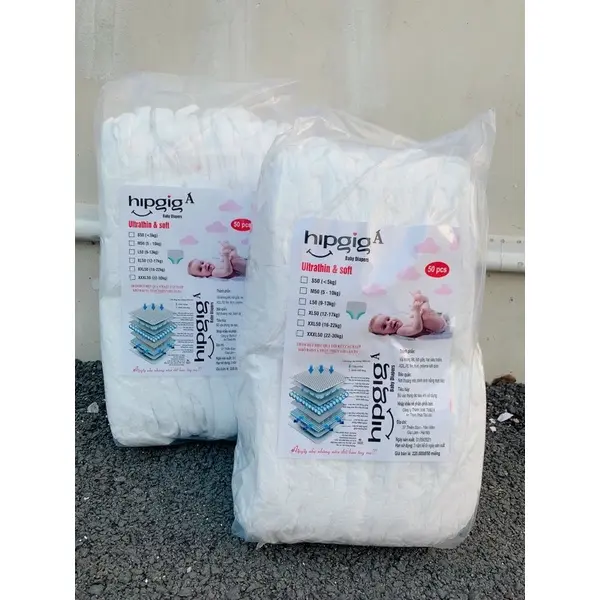 100 Miếng Tã/Bỉm Dán/Quần Hipgig A  Full Size Từ S-4XL (cho bé 4-20kg) hàng đủ miếng 0
