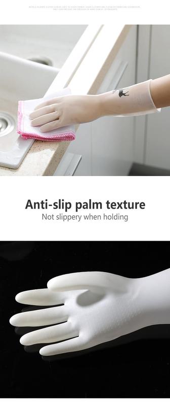 Product Introduction of Durable Rubber Gloves Anti-slip Flexible Reusable Kitchen Gloves Dishwashing Hands Care Housework Cleaning Tools 8