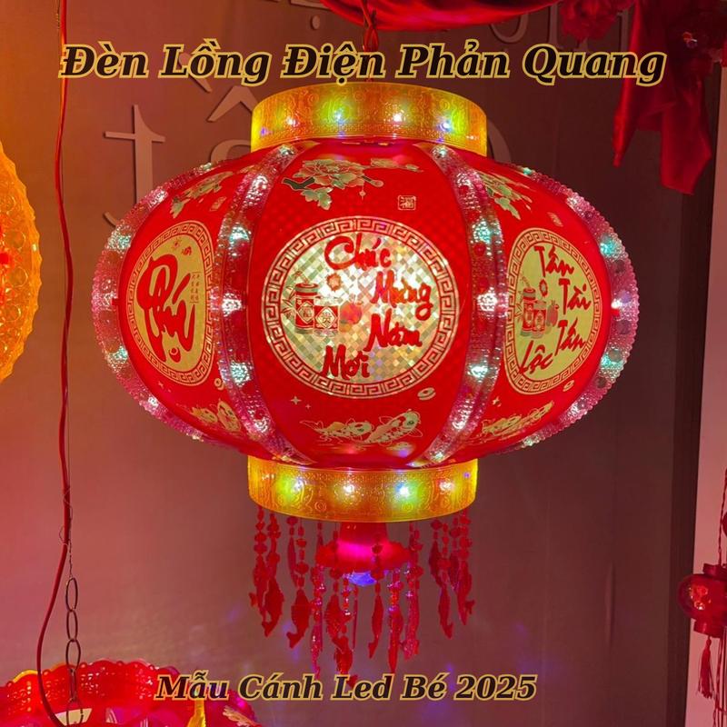 [Mẫu Mới ] Đèn Lồng Điện Cánh Led bé Xoay 360 Chữ Việt Chúc Mừng Năm Mới Treo Trang Trí tết 2025 Đẹp Lung Linh