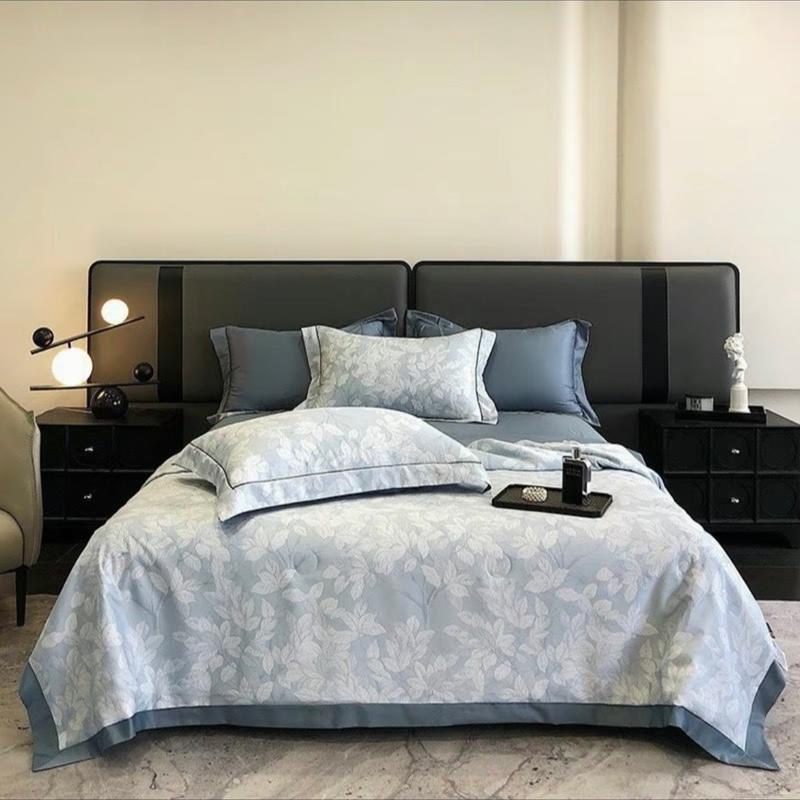 [TẶNG VỎ GỐI ÔM] Bộ chăn ga gối lụa thái 9D Minh Nhật BEDDING mềm, mịn, mát - chăn chần bông mỏng cho mùa hè, ga giường và 2 vỏ gối nằm