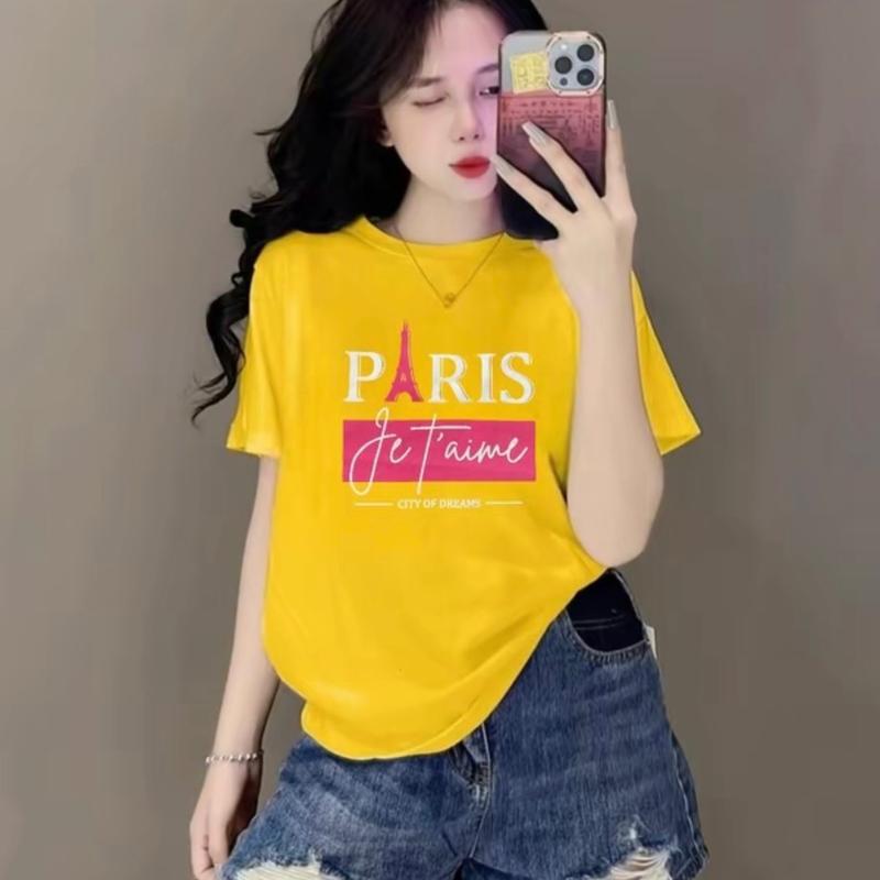 Mã 30 - Áo thun thái form vừa (40-58kg) Top Nữ Cotton Cổ Tròn Menswear Women 6