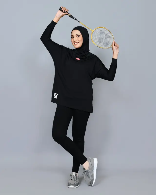 Zeea Baju Olahraga Muslimah Baju Gym Wanita Hijab Polos Inner Farah Muslim Panjang 1