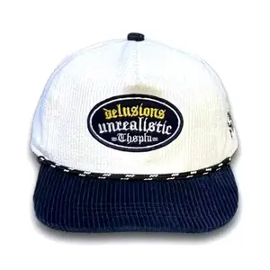Topi Corduroy Broken white Navy Thisplan - Delusion kombinasi