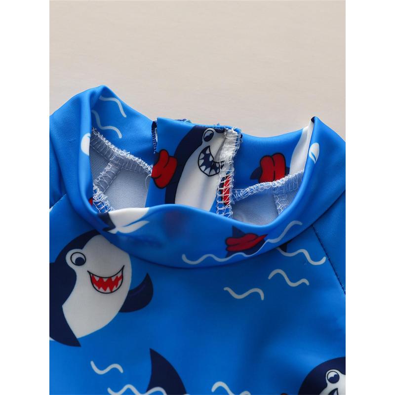 Product Introduction of Kid Boy Romper Swimsuit Short Sleeve Round Neck Cartoon Jumpsuit 23
