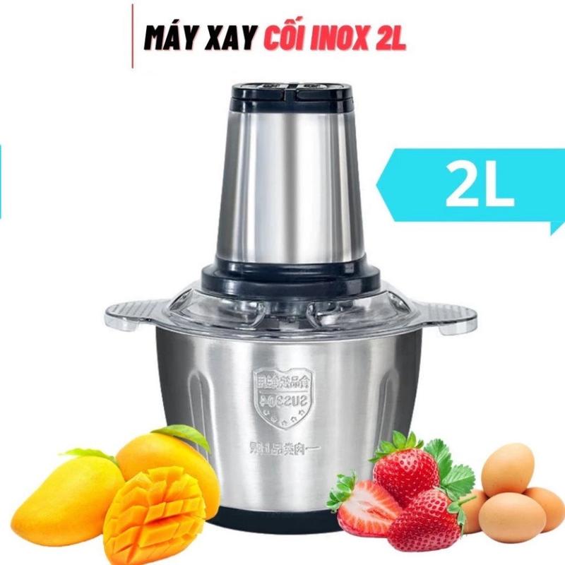 Máy Xay Thịt Cối Inox 304 Cao Cấp - Máy Xay 4 Lưỡi Siêu Khỏe Công Suất 250W Dễ Dàng Sử Dụng