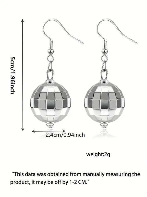 Vintage Disco Ball Design Dangle Earrings (1 Pair), Party Style Drop Earrings for Women, Fashion Jewelry for Party, Daily Clothing Decor, Trendy All-match & Exquisite Jewelry for Birthday Gift 1