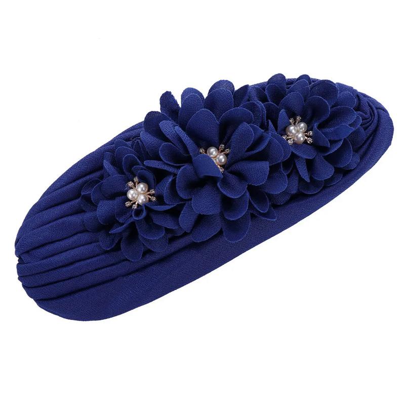 Product Introduction of Fashion Women Diamonds Flower Turban Cap Soild Color Muslim Headscarf Bonnet Inner Hijabs Arab Head Wraps Hat 14