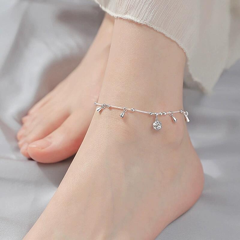 Product Introduction of Vòng Tay Bóng, Thiết Kế Tinh Tế Rỗng Mới, Dành Cho Phụ Nữ, Bạc Cổ, Lắc Chân, Phong Cách Cung Điện, Cảm Giác Cao Cấp, Lắc Chân Chuông, Phụ Kiện 0