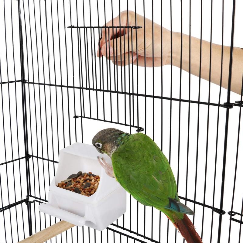 Metal Bird Cage Parrot Cage for Budgie/Lovebird/Cockatiel/Canary with Open Play Top 104cm Black 5
