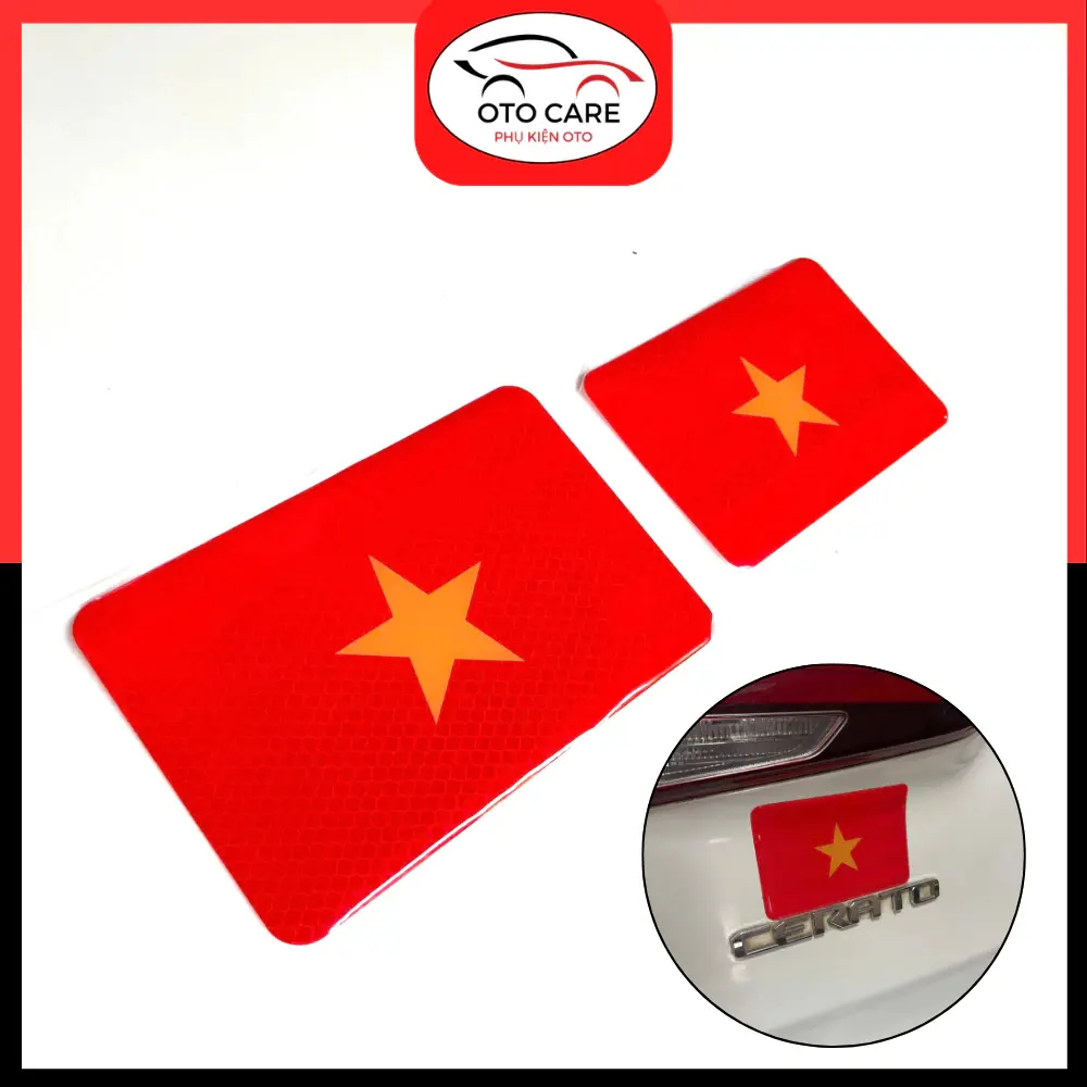 Tem Decal Dán Lá Cờ Tổ Quốc Việt Nam Phản Quang Ban Đêm Trang Trí Ô Tô, Xe Máy
