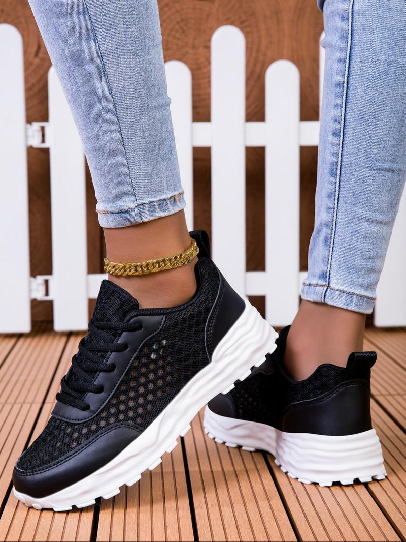 Product Introduction of Women's Fashionable Breathable Mesh Sneakers, Casual Comfortable Sports Running Shoes, All-match Basic Shoes for Daily Wear 7
