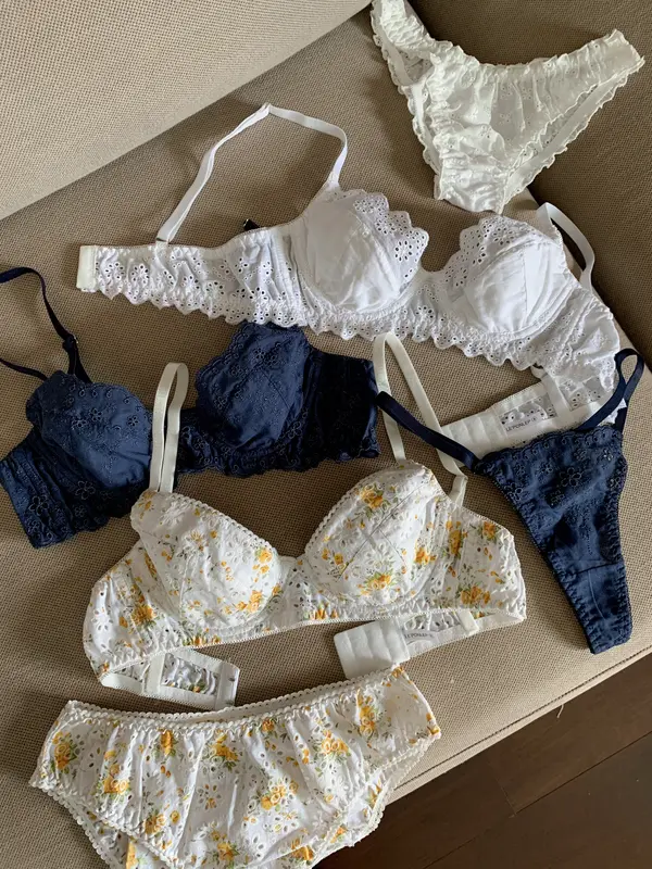 G09 FLADIE SET Đồ Lót Có Gọng LEPONLEP Cotton Hoạ Tiết Xinh Xắn 1