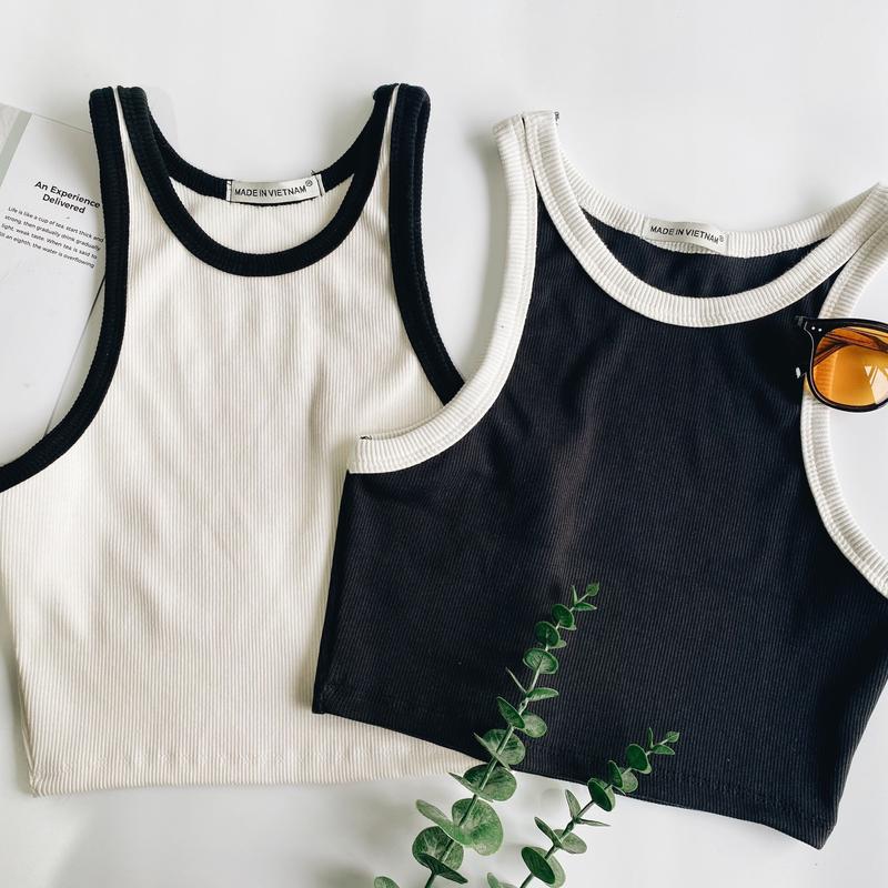  Áo Croptop Ba Lỗ Phối Viền BC113 