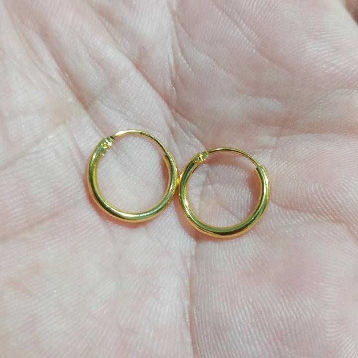 anting gipsy titanium dewasa polos besar gol anti karat terlaris TERLARIS Earrings Kulit Emas 4