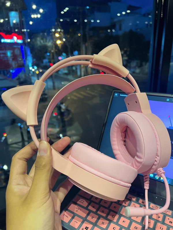   Video  Tai Nghe Gaming Có Dây Có Tai Mèo Tháo Rời Cực Dễ Thương - Có Đèn Led RGB,Âm Thanh Nghe To Rõ Bass Cực Hay 