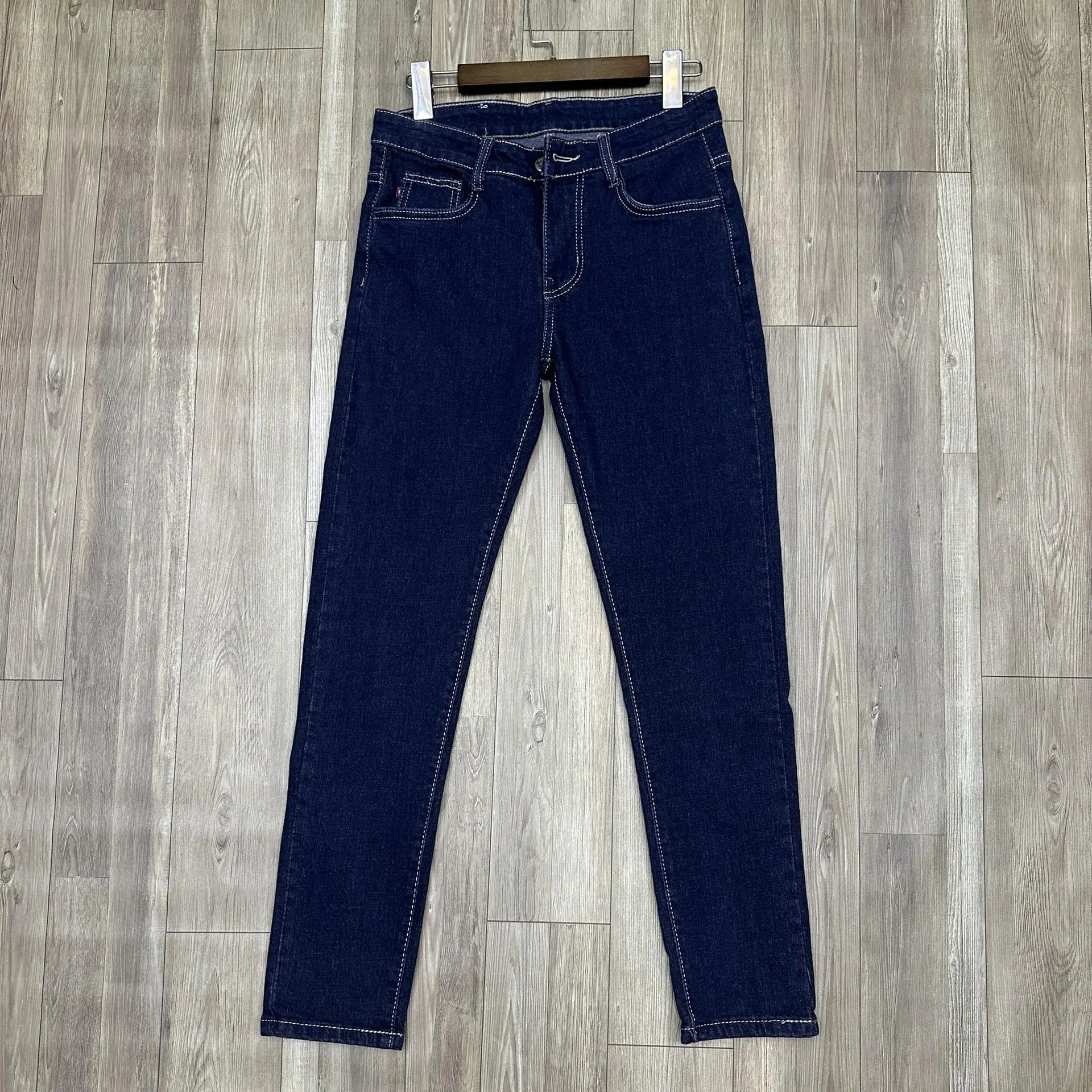 QUẦN JEAN DÀI CO DÃN MÀU XANH ĐẬM CHỈ NỔI MENSWEAR PANTS