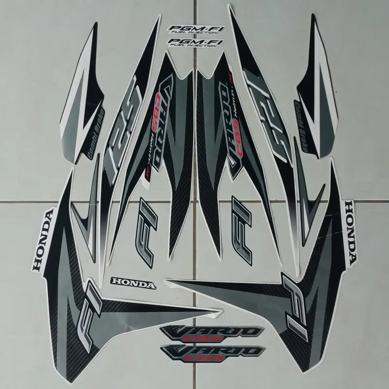 stiker striping honda vario 125 cbs old 2012 putih lis body standar original 0