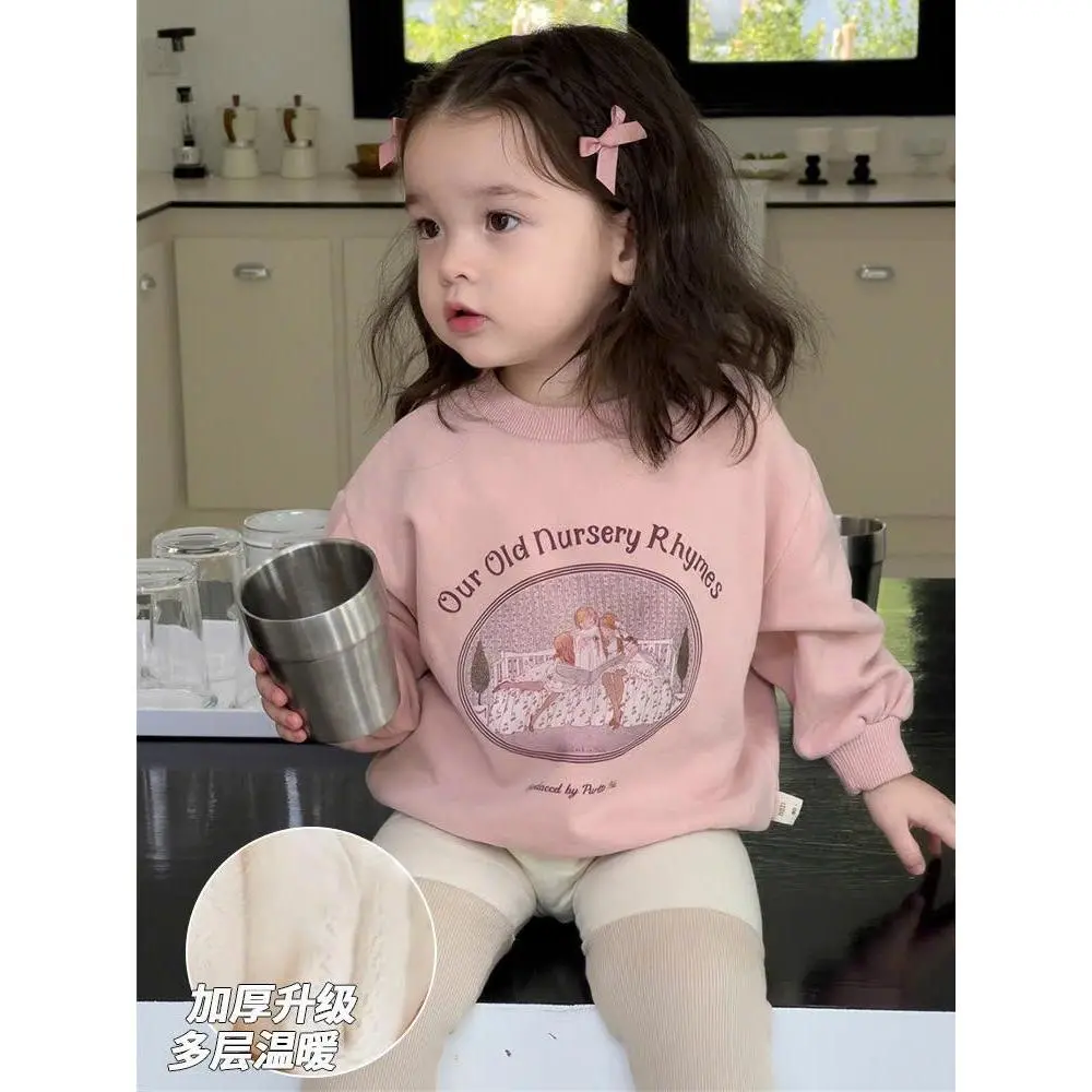 Áo nỉ lót lông mềm dày ấm cho bé gái