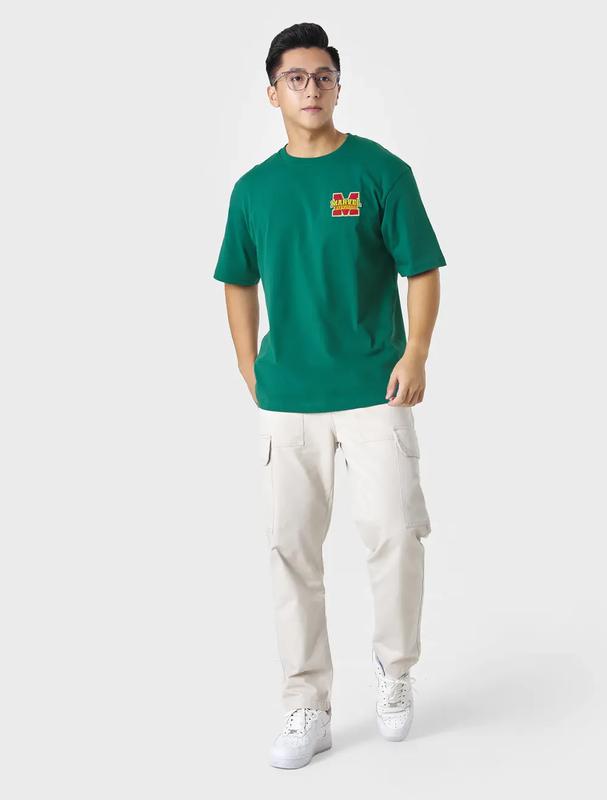  Áo phông nam cotton in hình dáng rộng CANIFA 8TS23W008 