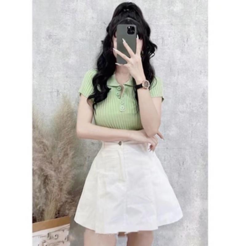  Quần giả váy  nữ cạp nửa chun sau có khoá Quần giả váy được may từ chất liệu vải kaki mềm mại. Women Chân Váy Bo Chun Đen 