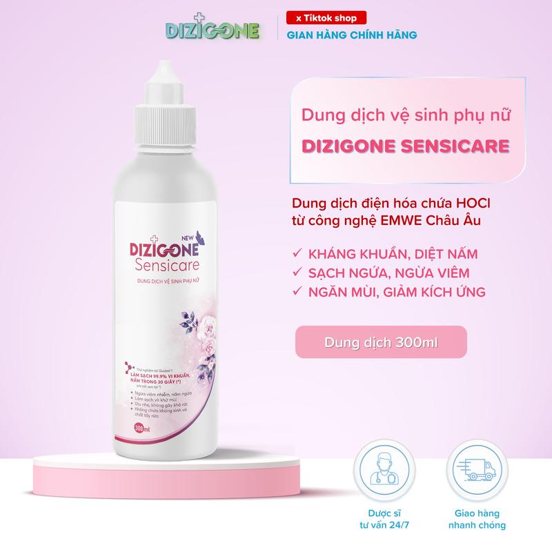 Dung dịch vệ sinh phụ nữ Dizigone Sensicare 300ml: Kháng khuẩn, diệt nấm, ngừa viêm nhiễm