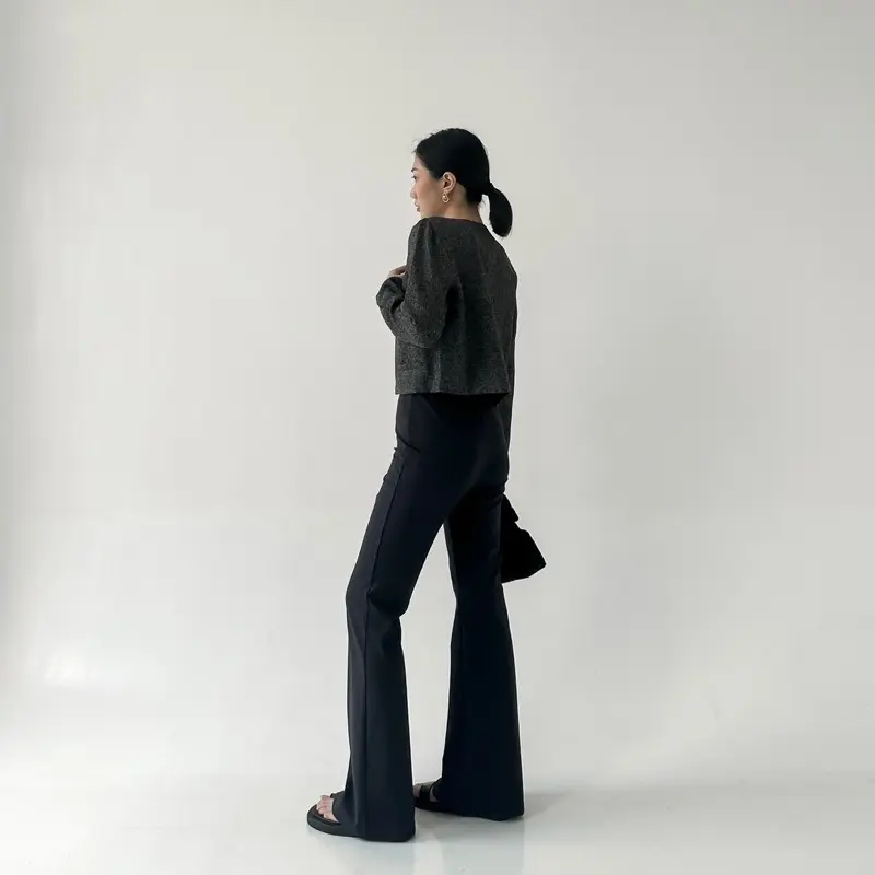 Celana Higwaist Flare Pants - Celana Flare Pants - Highwaist Kulot Cutbray 6