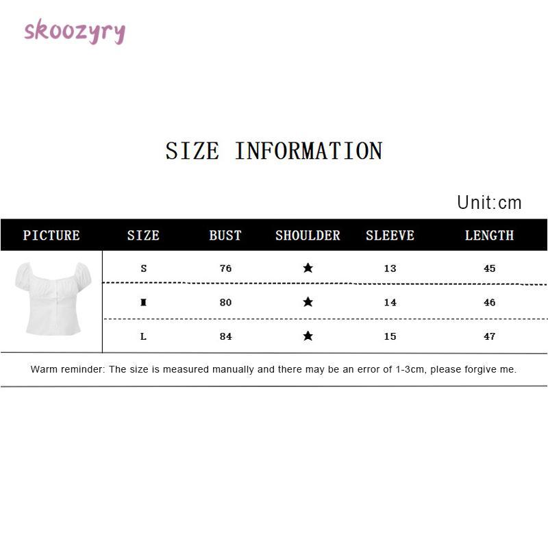 Product Introduction of Áo Phông Cài Cúc Cho Nữ, Tay Áo Có Mũ, Cổ Vuông, Ngực Xếp Nếp, Áo Ôm Sát, Áo Sơ Mi Mùa Hè Top Shirt 0