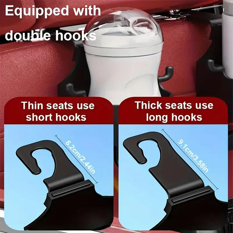 Product Introduction of Car Seat Back Cup Holder, Multifunctional Car Seat Back Hanging Hook, Drink Cup Holder with Storage Hook for Car Interior 5